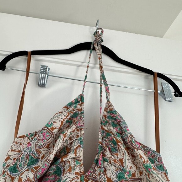 NWT Veronica Beard Aldana Midi Dress Ruched Front Halter Neck Floral Print Sz 12 - Picture 6 of 14